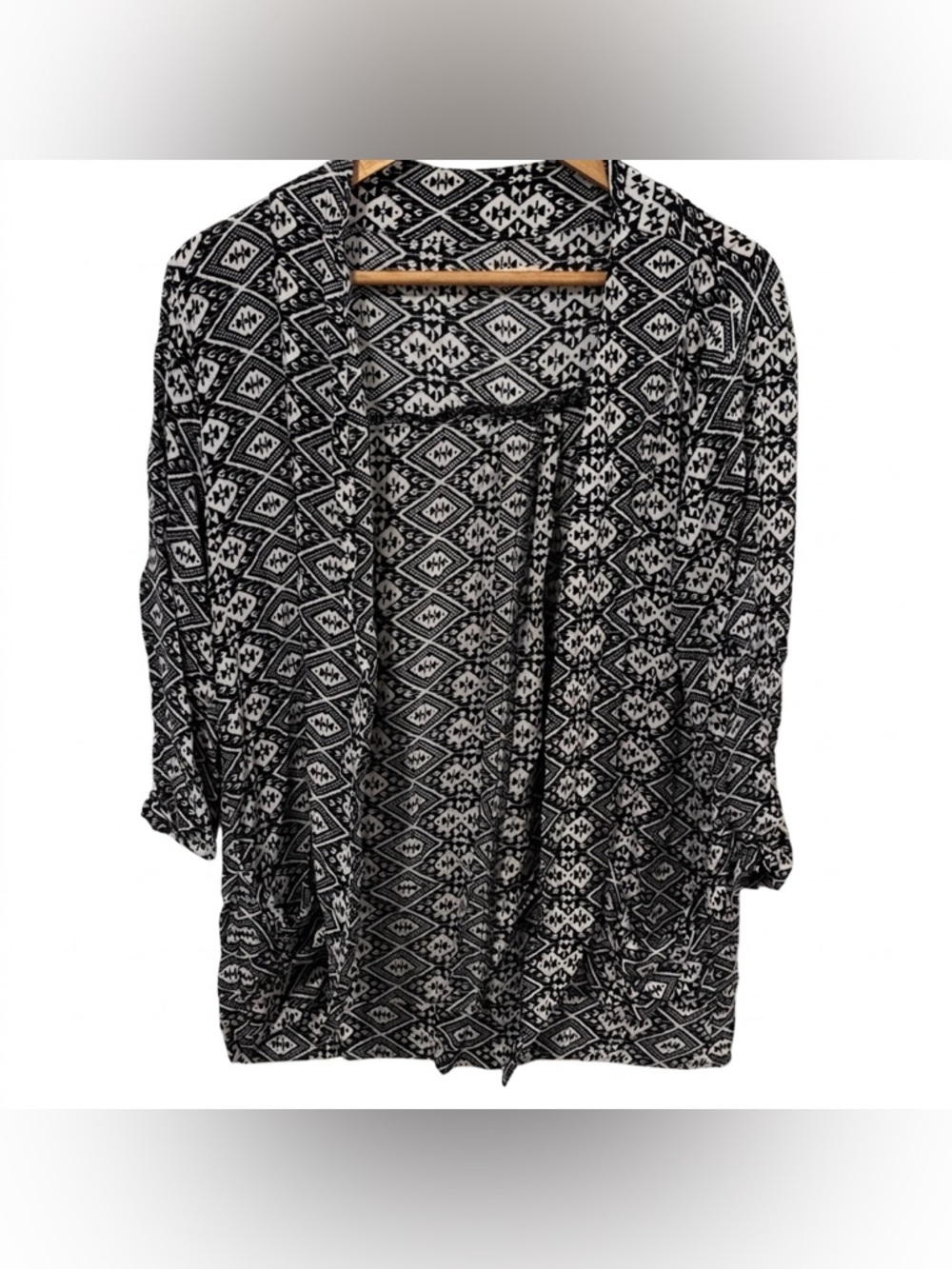 Hollister Black and White Southwestern tribal print open-front cardigan Size S